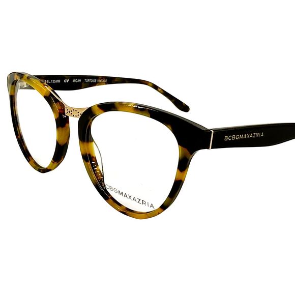 BCBG Maxazria Micah Womens Plastic Eyeglass Frame Tortoise Vintage 50-19